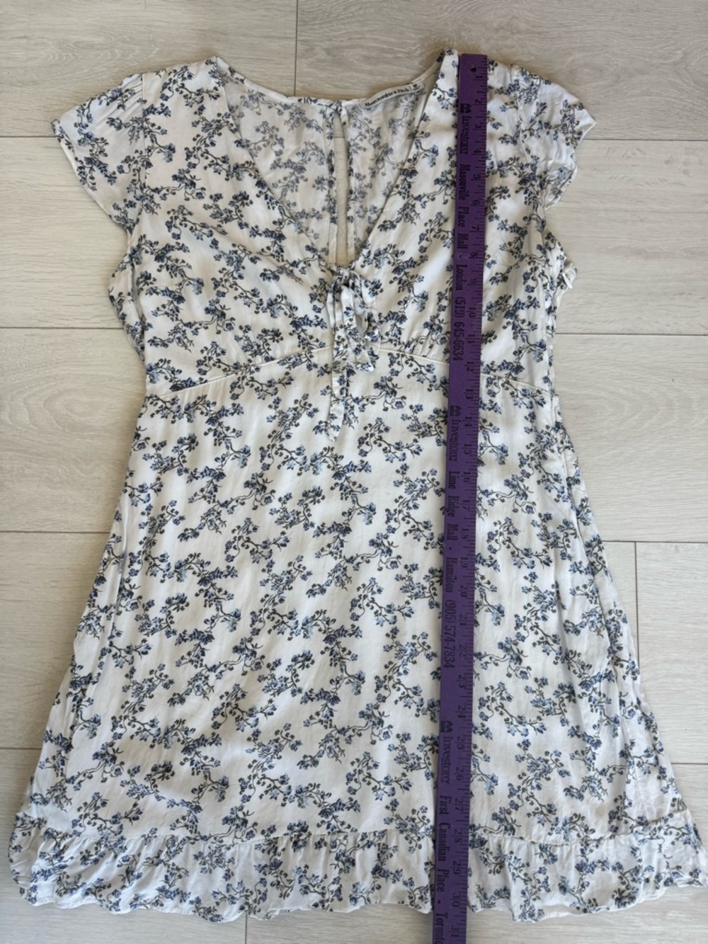 Abercrombie & Fitch Ditsy Floral Cap Sleeve Mini Lined Dress w Pockets Size M - Picture 10 of 12